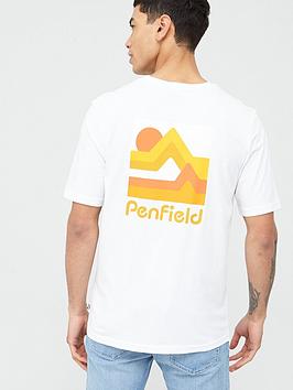 Penfield Penfield Wallpole Chest Logo &Amp; Back Print T-Shirt - White Picture