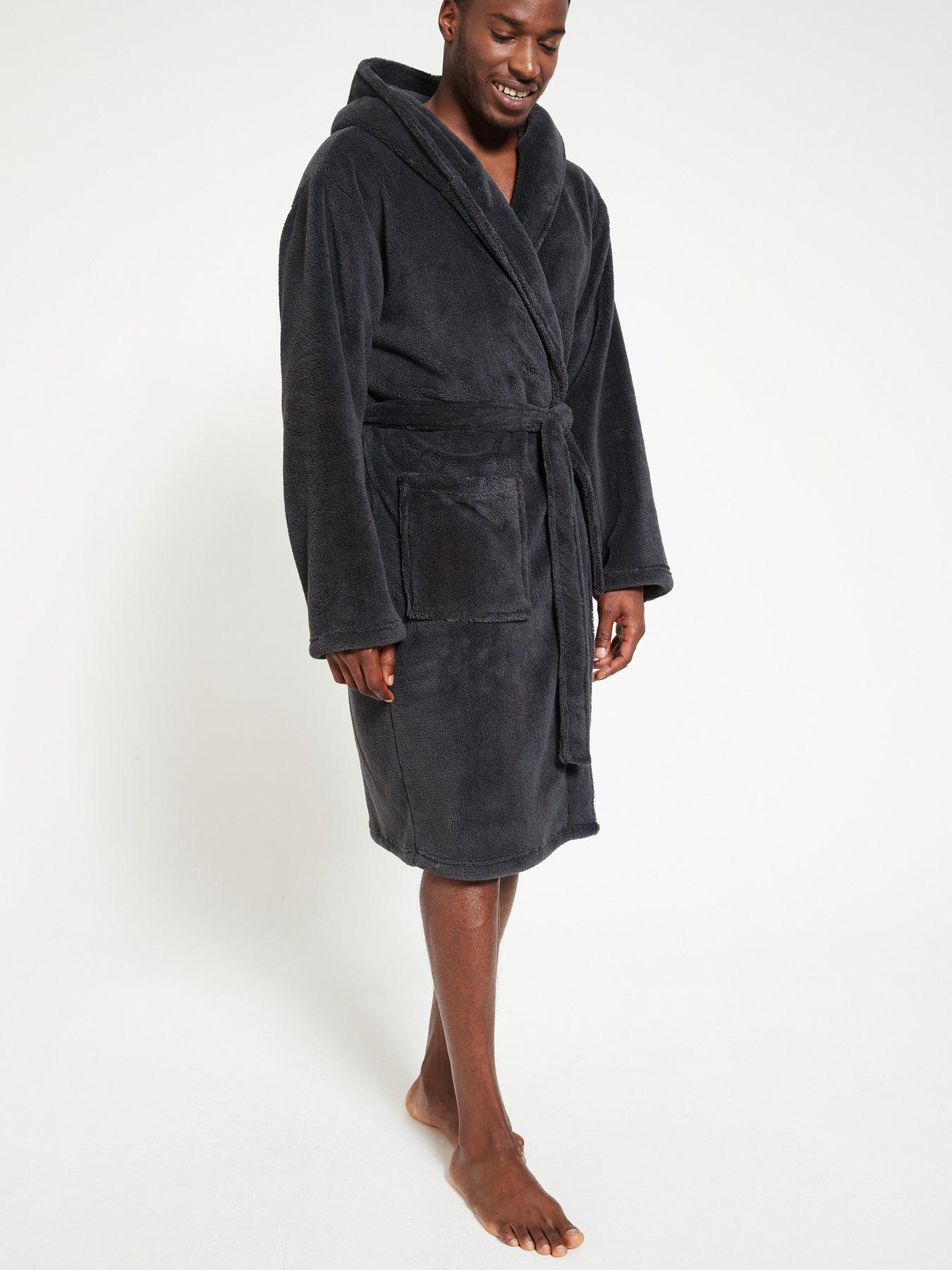 Everyday Supersoft Dressing Gown with Hood Grey littlewoods