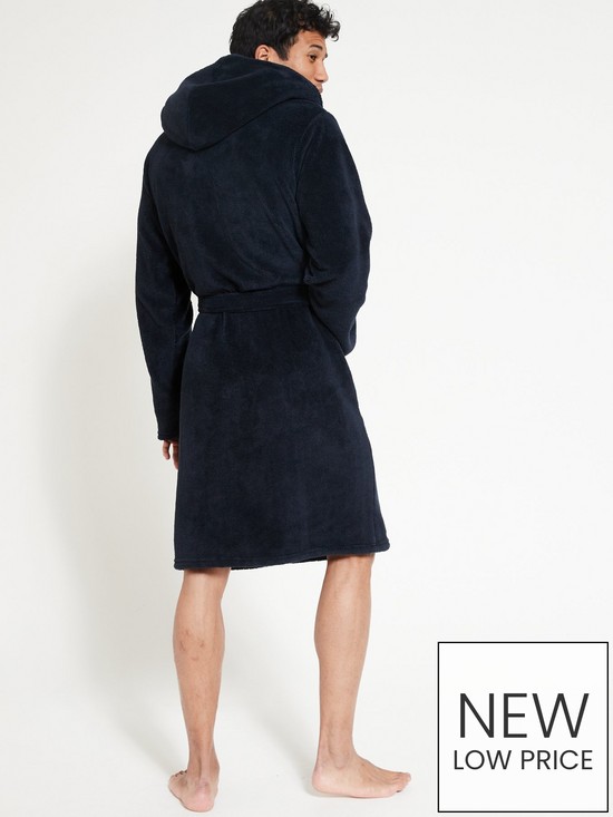 stillFront image of very-man-supersoft-dressing-gown-with-hood-navy