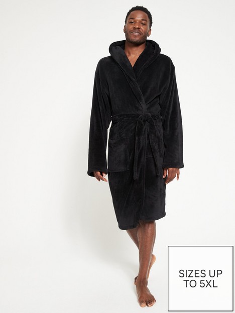 everyday-supersoft-dressing-gown-with-hood-black