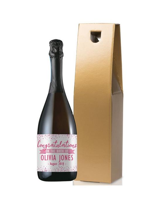 front image of the-personalised-memento-company-congratulations-on-the-birth-personalised-prosecco