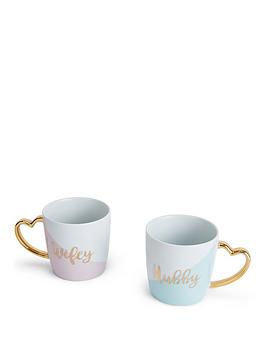 WATERSIDE Waterside Wifey And Hubby Mugs - Set Of 2 Picture