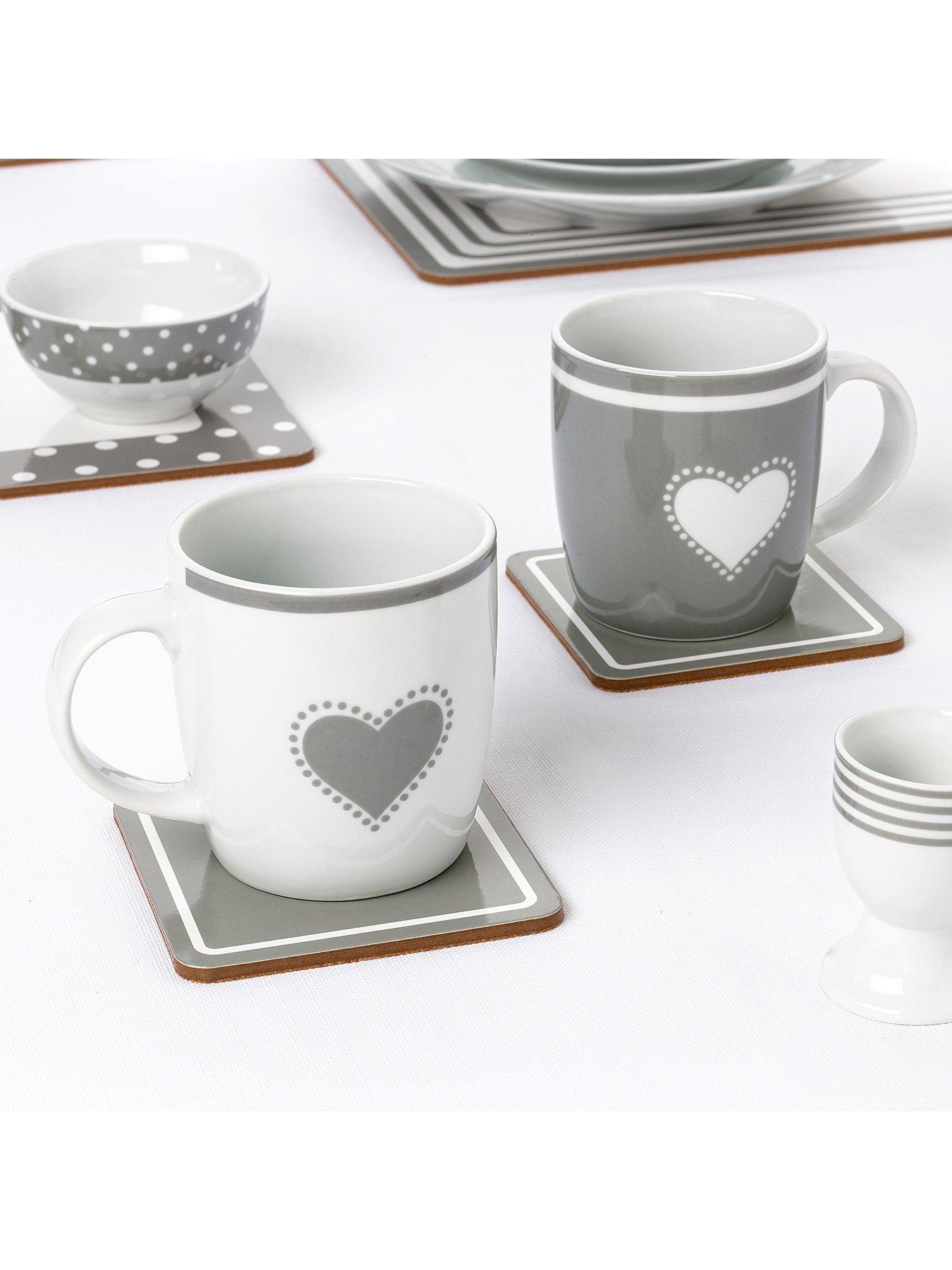 Image 4 of 4 of WATERSIDE Grey Heart 56-piece Dinner Set