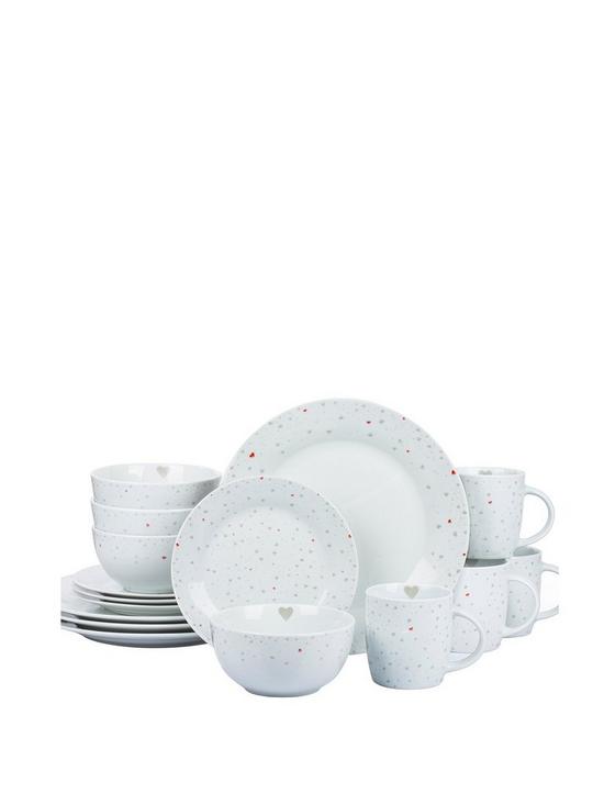 front image of waterside-16-piece-grey-and-red-heart-dinner-set