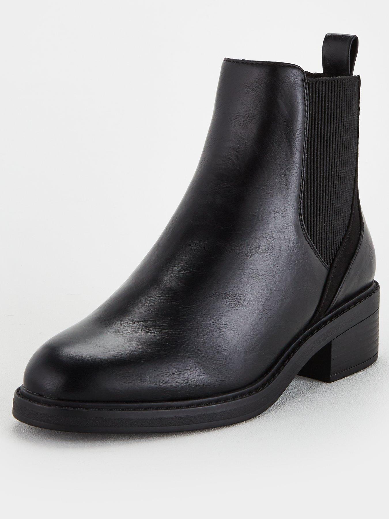 wide fit leather ankle boots