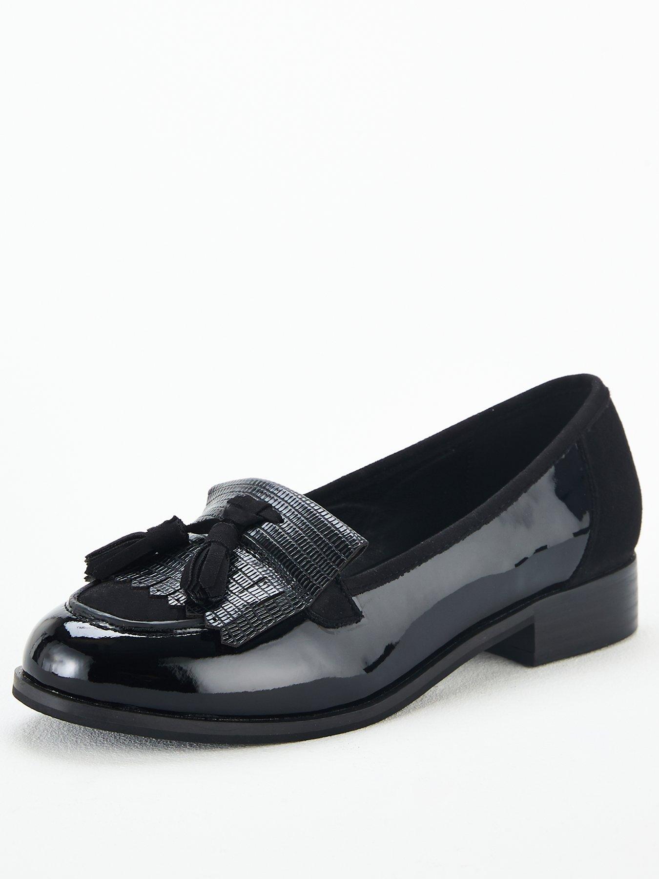 black loafers wide fit