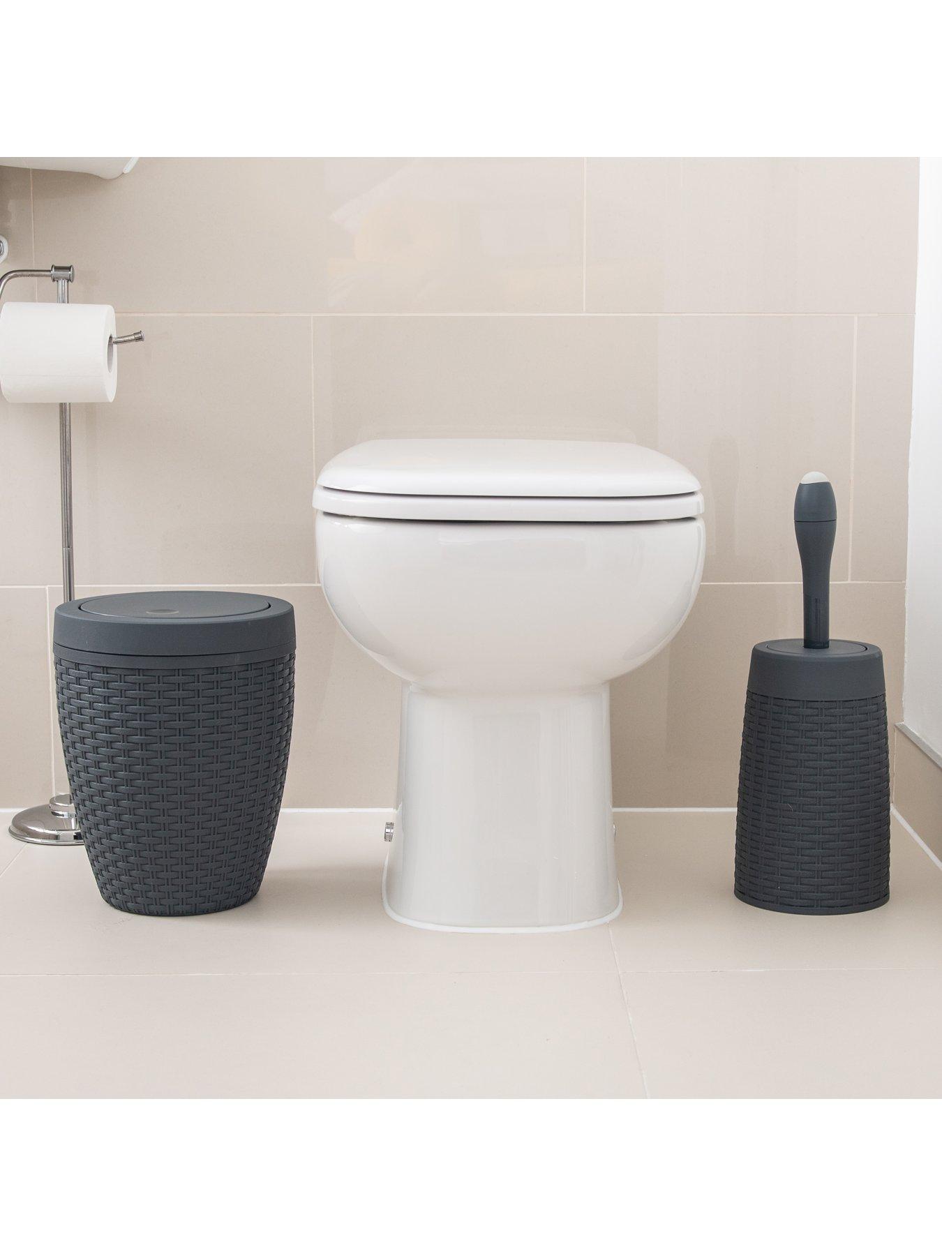 Image 4 of 4 of Addis 5-Litre Faux Rattan Bathroom Bin with Swing Lid