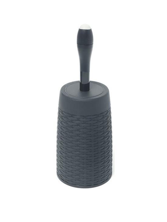 front image of addis-faux-rattan-toilet-brush-and-holder