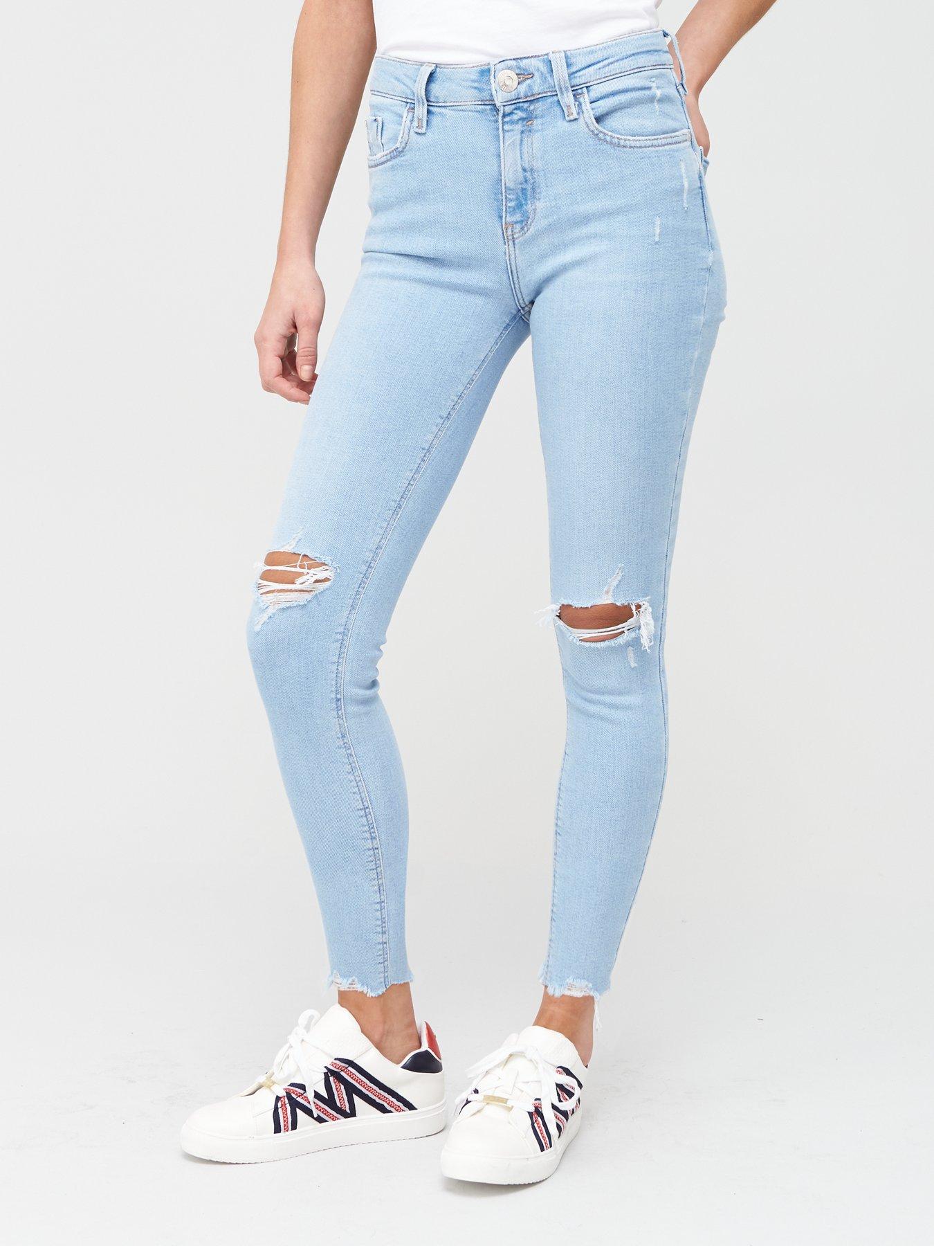 river island ripped skinny jeans