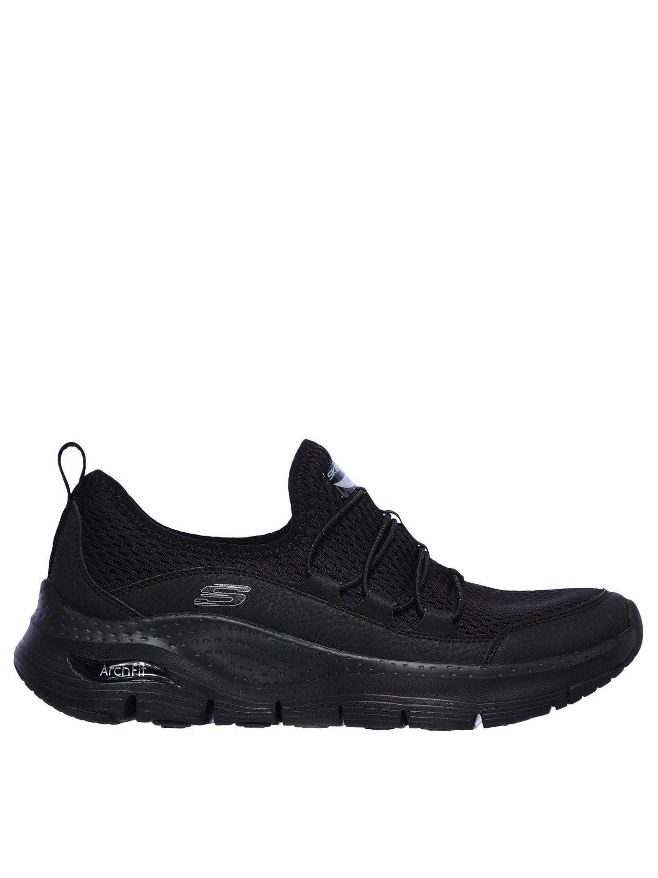 black arch support trainers