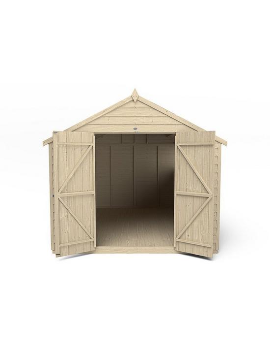 stillFront image of forest-12x8-overlap-pressure-treated-apex-workshop-shed-with-double-doors-with-optional-installation