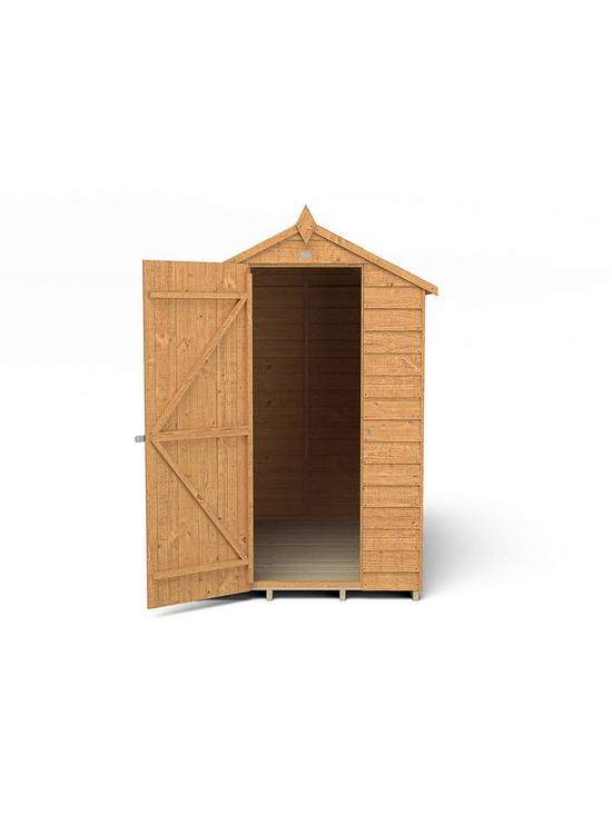 stillFront image of forest-6x4-value-dip-treated-overlap-windowless-apex-shed
