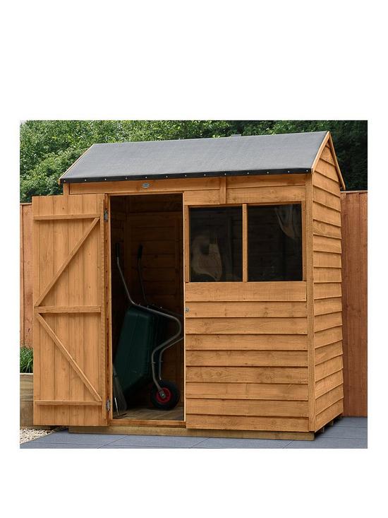 front image of forest-6x4-value-dip-treated-overlap-reverse-apex-shed