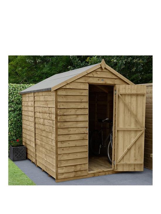 front image of forest-8x6ft-overlap-pressure-treatednbspapex-shed