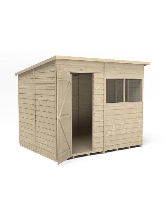 stillFront image of forest-8x6-overlap-pressure-treated-pent-shed-with-optional-installation