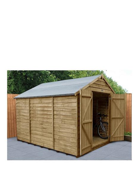 forest-10x8-overlap-pressure-treated-apex-workshop-shed-with-double-doors-with-optional-installation
