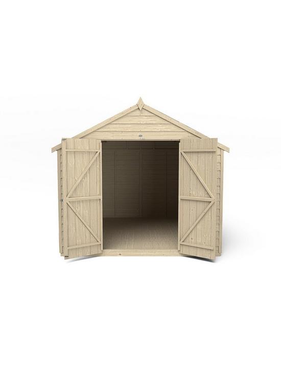 stillFront image of forest-10x8ft-overlap-pressure-treated-apex-workshop-shed-with-double-doors--nbspwith-optional-installation