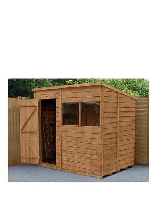 front image of forest-7x5ft-overlap-dip-treated-pent-shed-with-double-doors--nbspoptional-installation