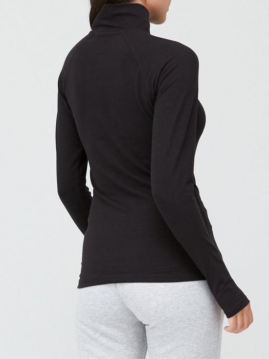 stillFront image of v-by-very-athleisure-quarter-zip-long-sleeve-topnbsp--black