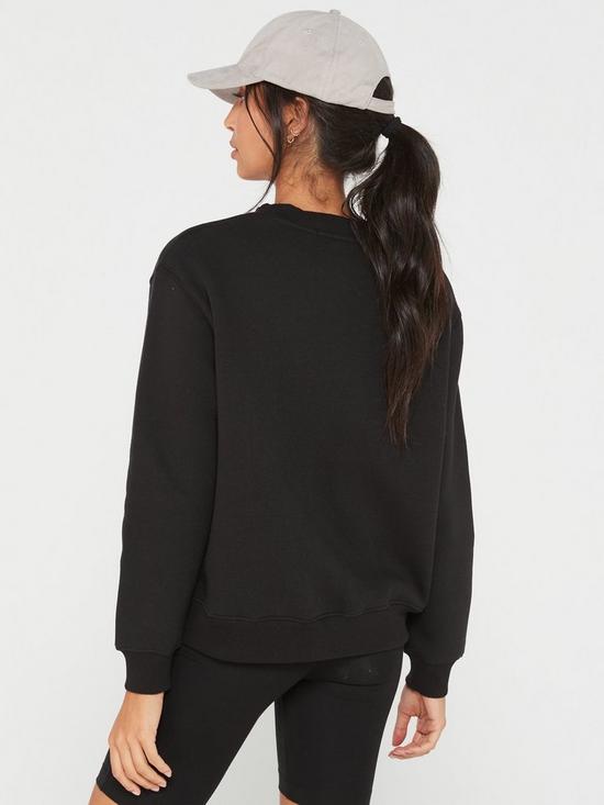 stillFront image of v-by-very-the-essential-crew-neck-sweat-black