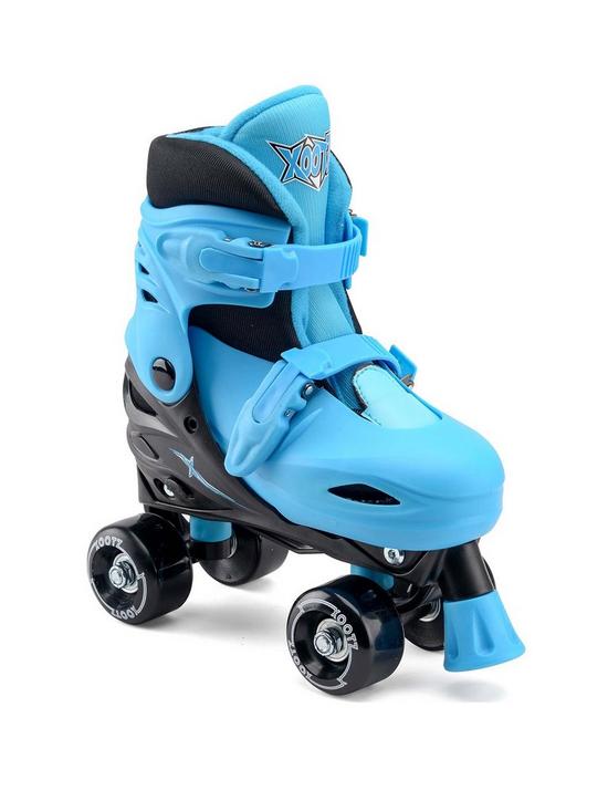 front image of xootz-quad-skates-blue