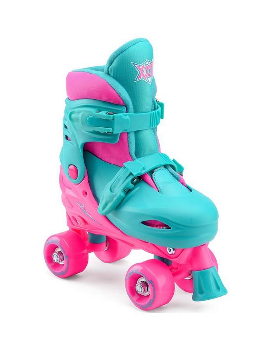 front image of xootz-quad-skates-pink