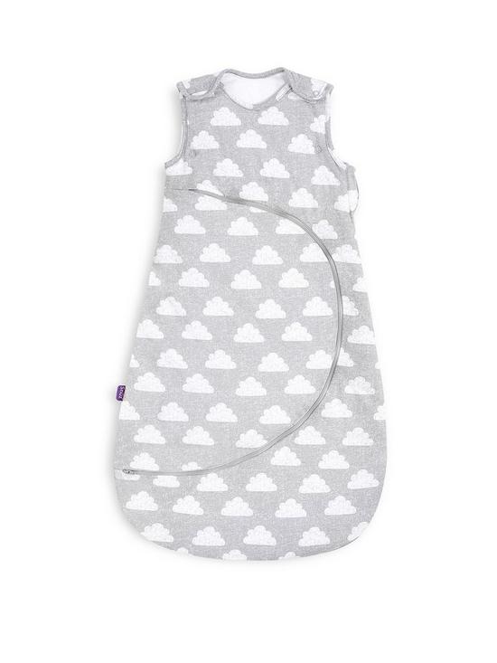 front image of snuz-pouch-sleeping-bag-25-tog-cloud-0-6-months