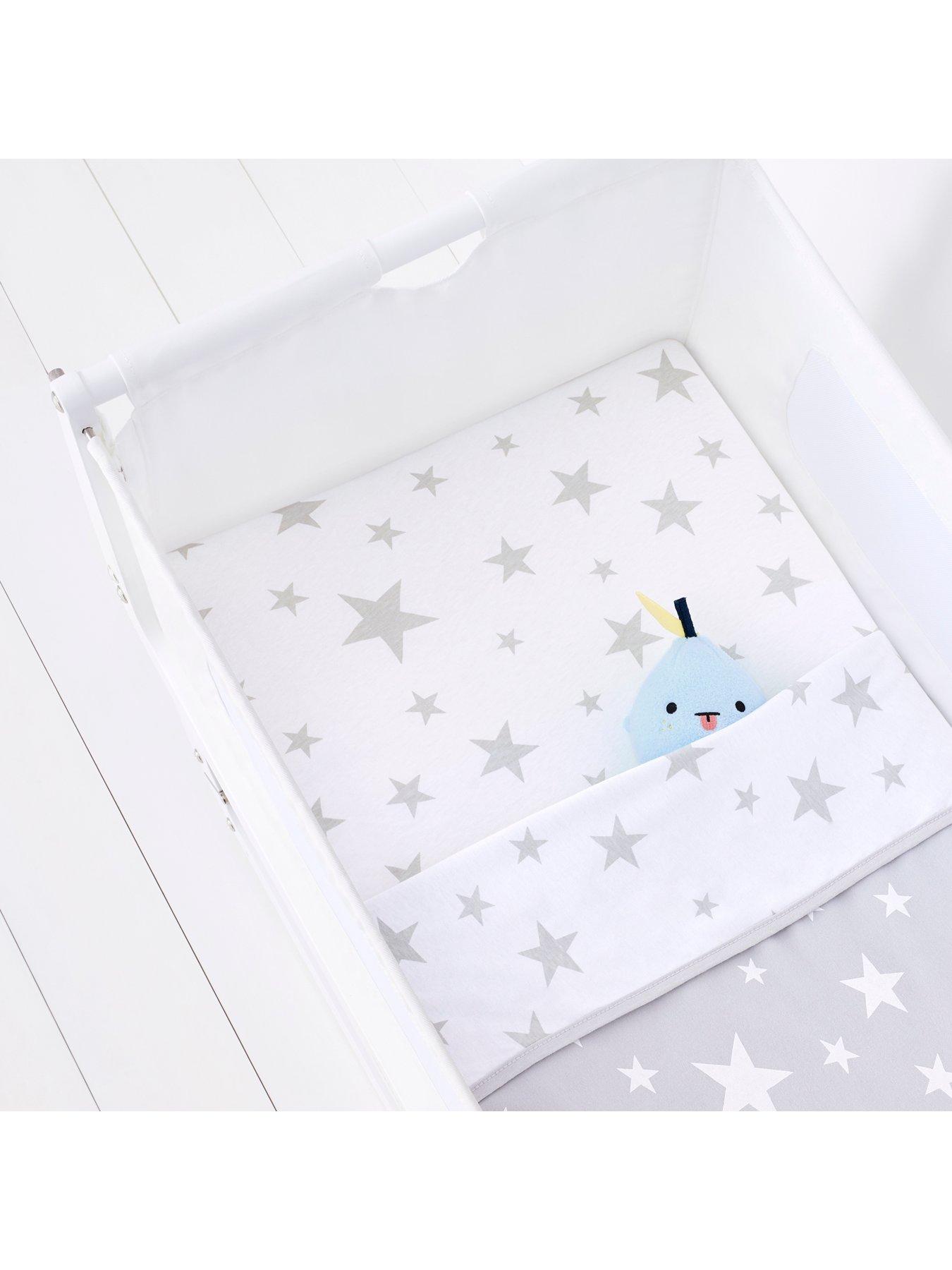 Image 2 of 4 of Snuz Crib Twin Pack Fitted Sheets - Grey Star