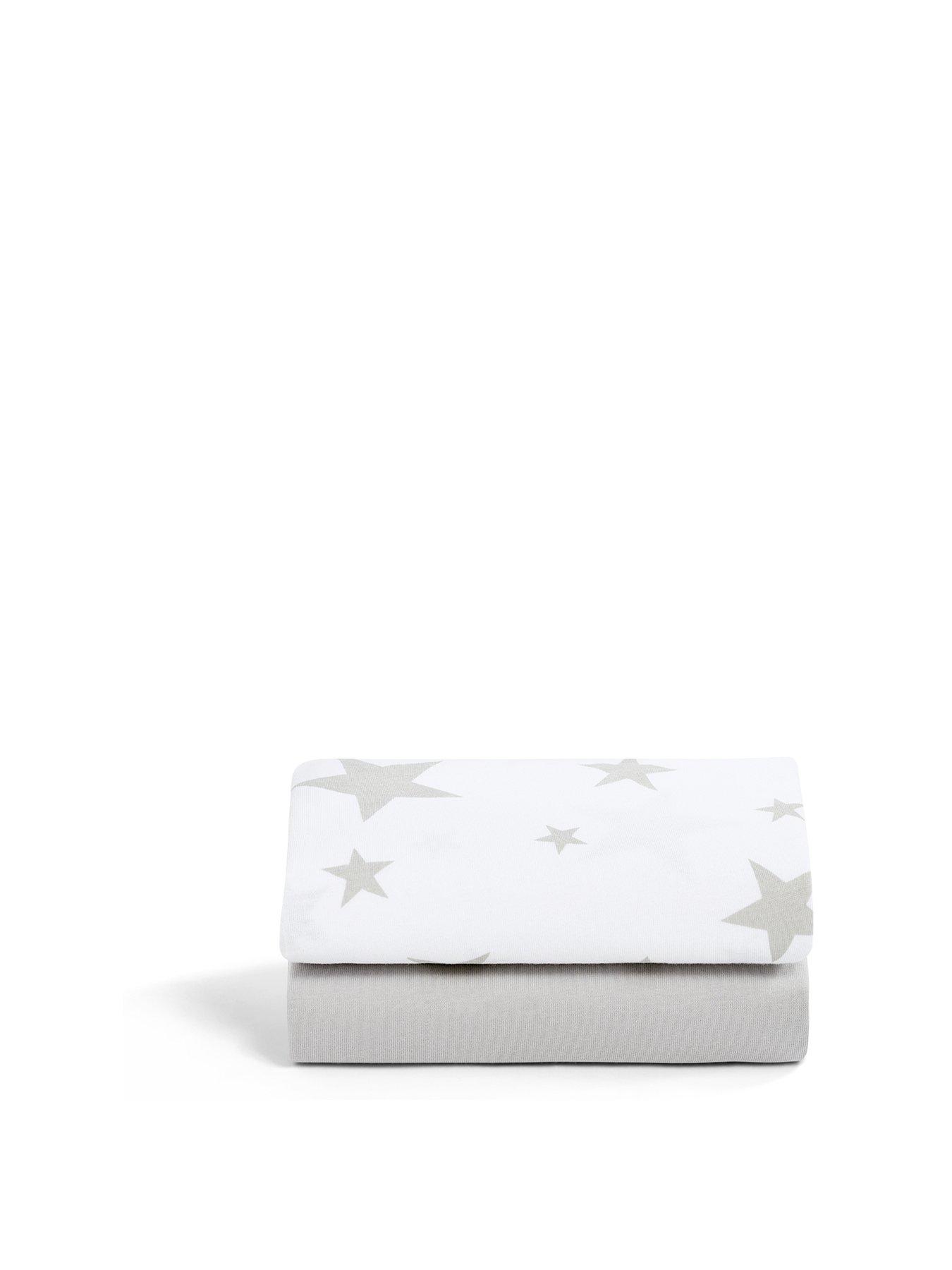 Image 3 of 4 of Snuz Crib Twin Pack Fitted Sheets - Grey Star