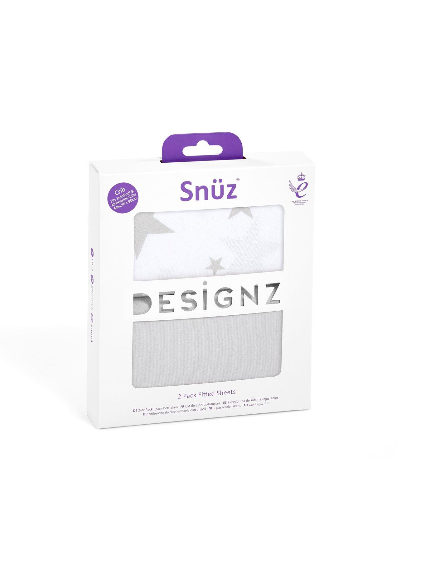 Image 4 of 4 of Snuz Crib Twin Pack Fitted Sheets - Grey Star