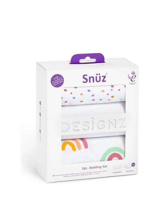 back image of snuz-3pc-bedside-crib-bedding-set