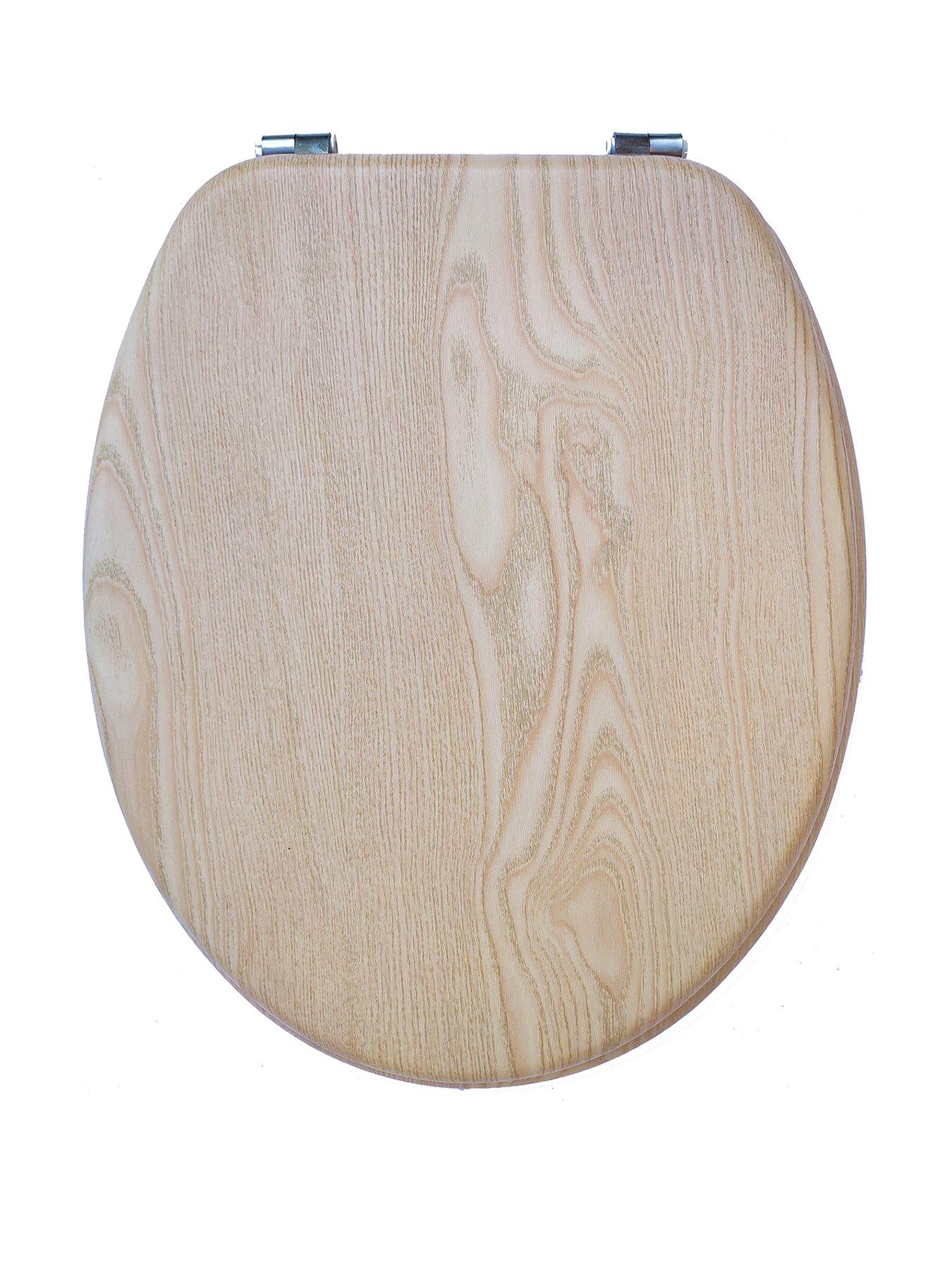 Image 1 of 4 of AQUALONA Oak Effect Toilet Seat