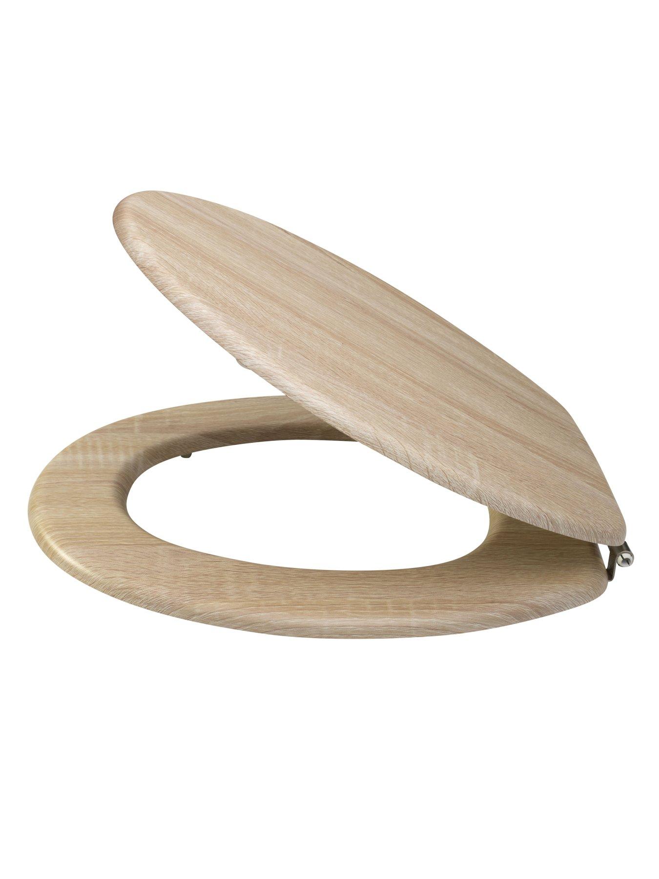 Image 3 of 4 of AQUALONA Oak Effect Toilet Seat