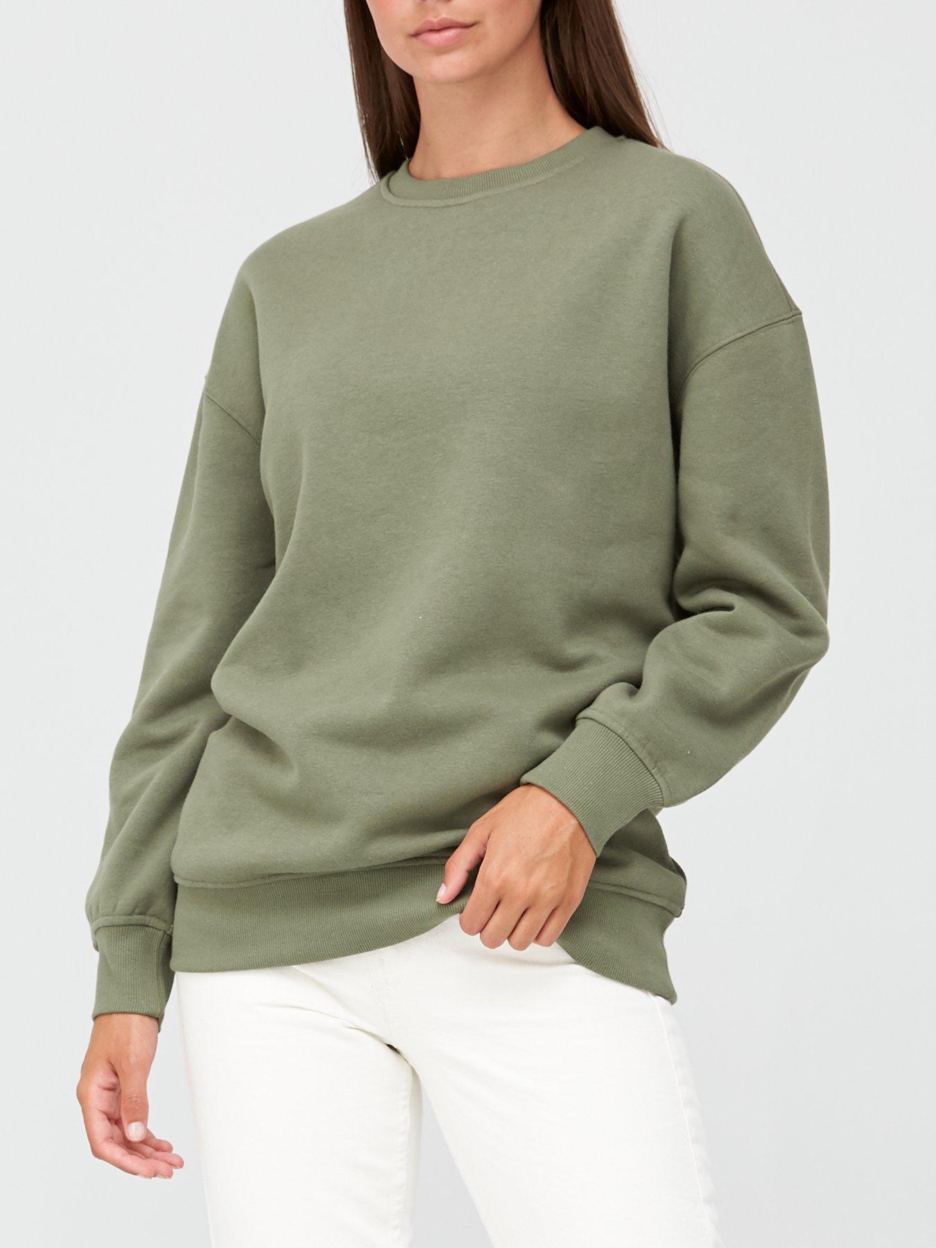 champion oversized sporty striped crew neck sweatshirt