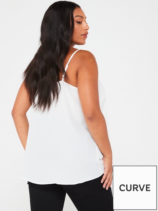 stillFront image of v-by-very-curve-woven-cami-top-ivory