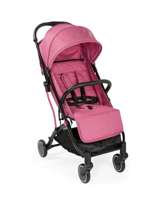 front image of chicco-trolley-me-folding-stroller-pink