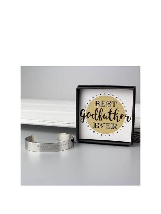 front image of personalised-godfather-stainless-steel-bangle-and-sentiment-box