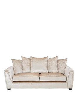 Very Glitz Fabric 3 Seater Scatter Back Sofa - Champagne Picture
