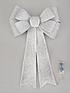  image of battery-operated-door-bow-christmas-decorationnbsp--silver