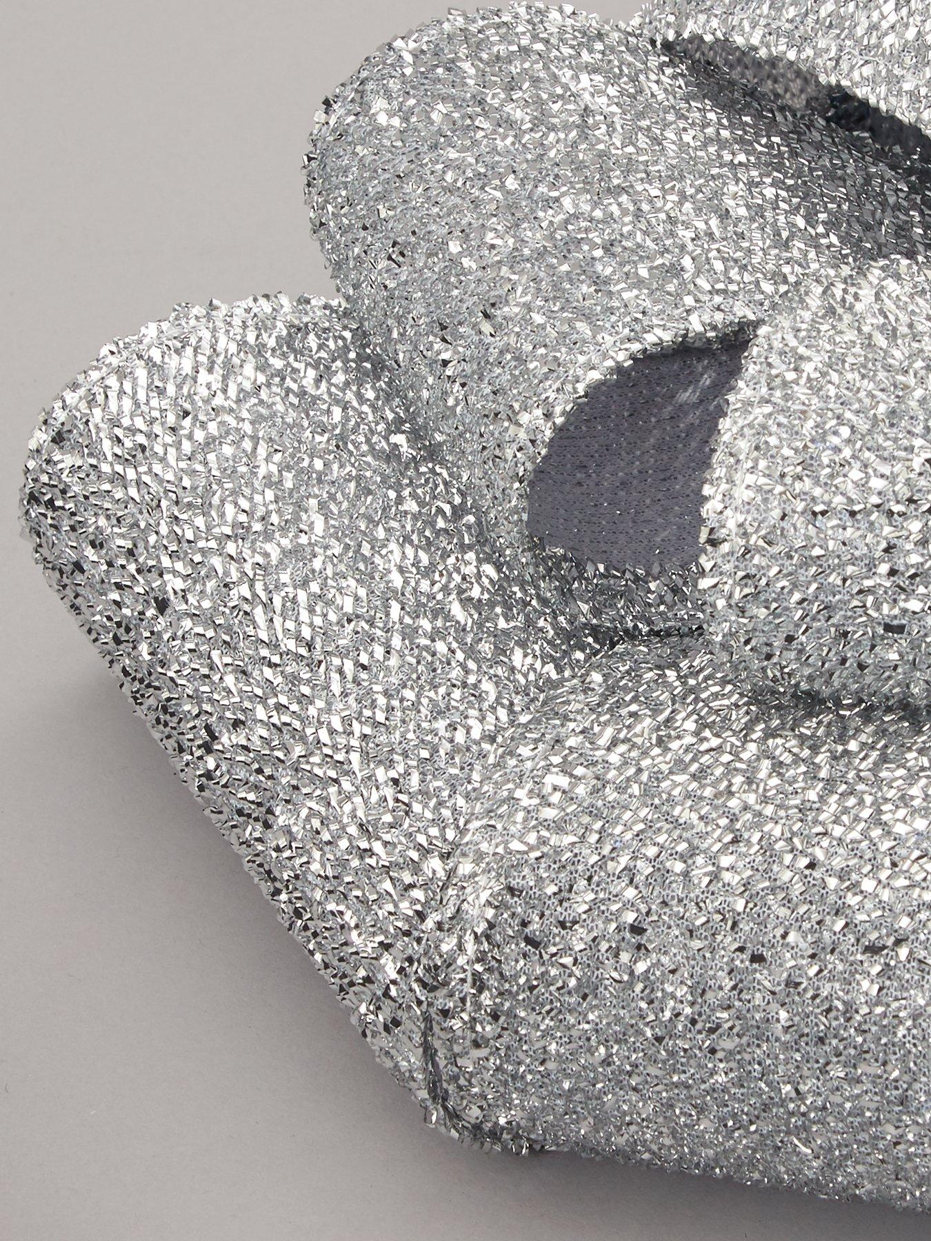 Image 4 of 4 of Battery Operated Door Bow Christmas Decoration&nbsp;- Silver
