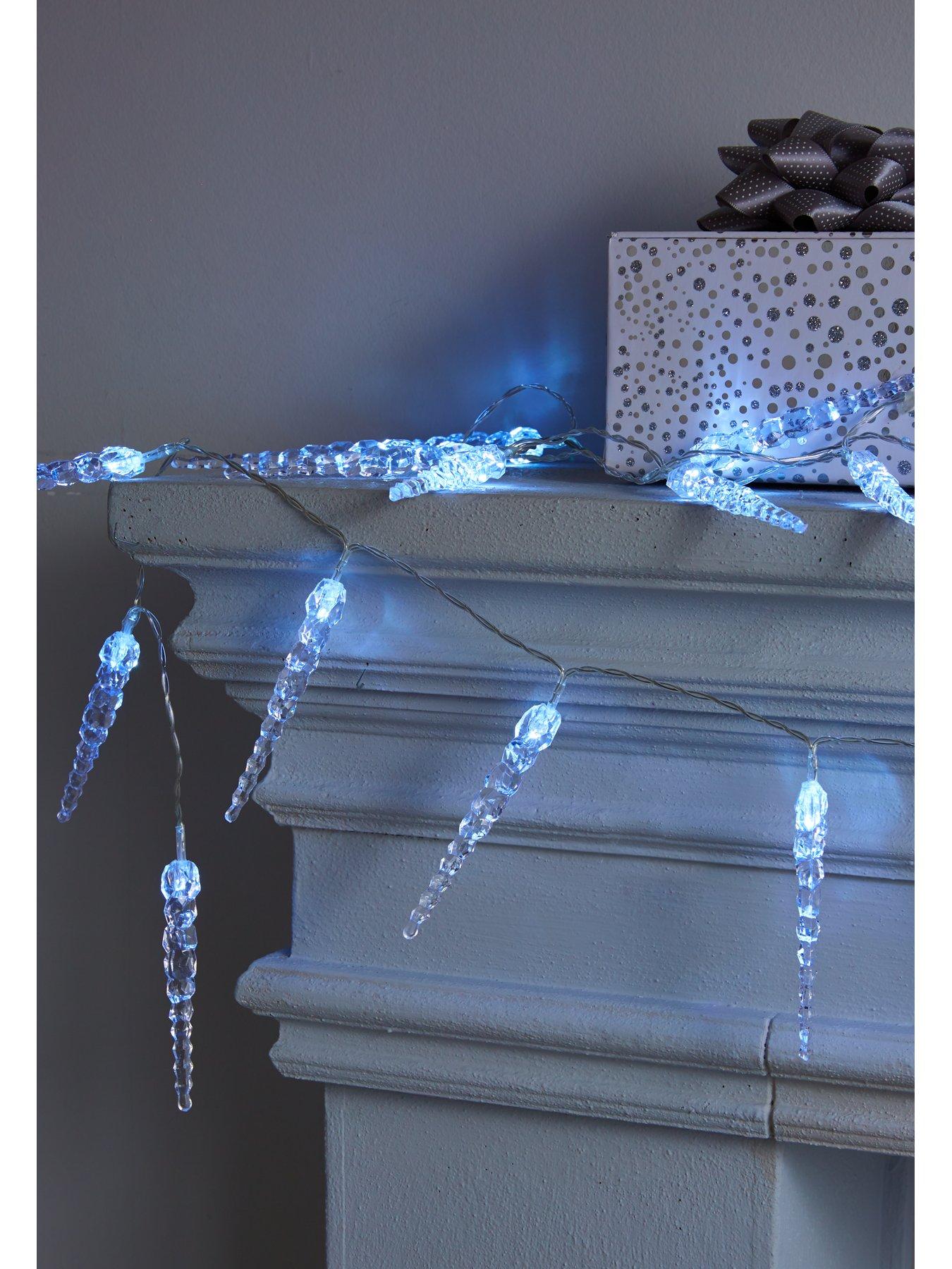Very Home Battery Operated 20 LED Icicle Christmas Lights