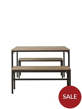 telford-110-cmnbspdining-table-with-2-benches-in-rustic-oak-effect