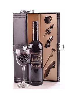 Very Red Wine In Black Faux Leather Gift Box With Accessories Picture