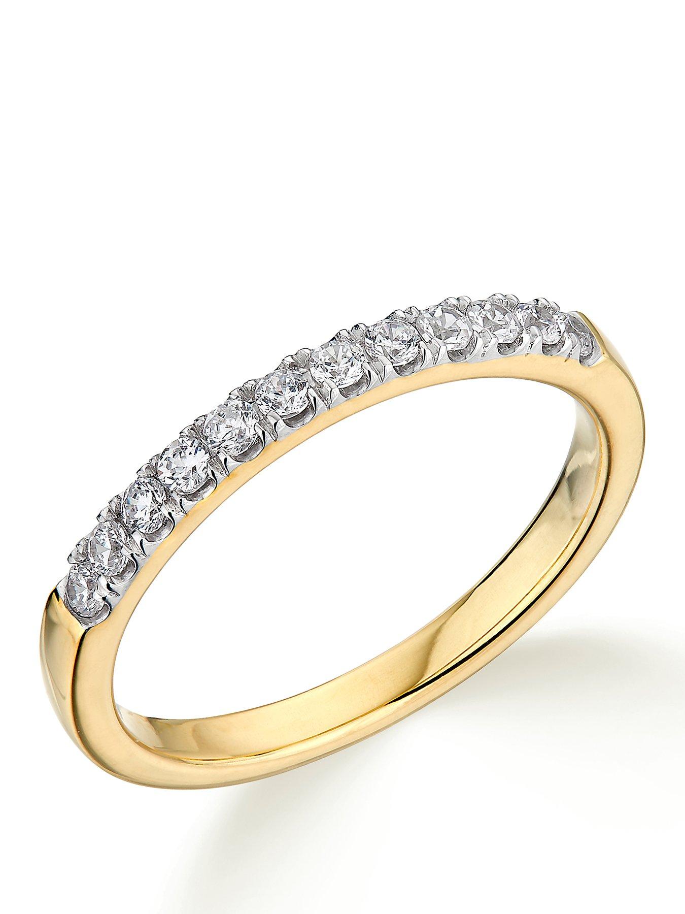 Image 1 of 5 of The Love Collection 9ct Gold 0.25ct Diamond micro setting eternity ring