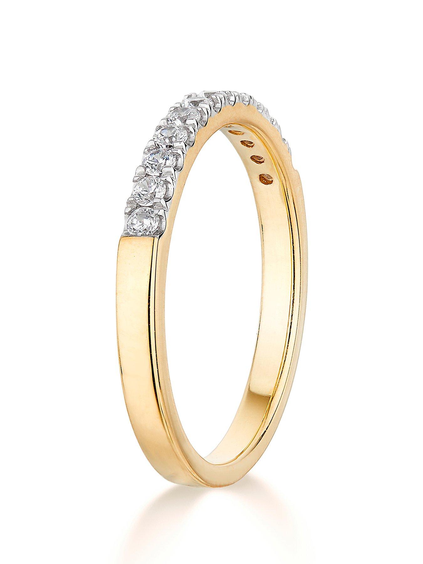 The Love Collection 9ct Gold 0.25ct Diamond micro setting eternity ring ...