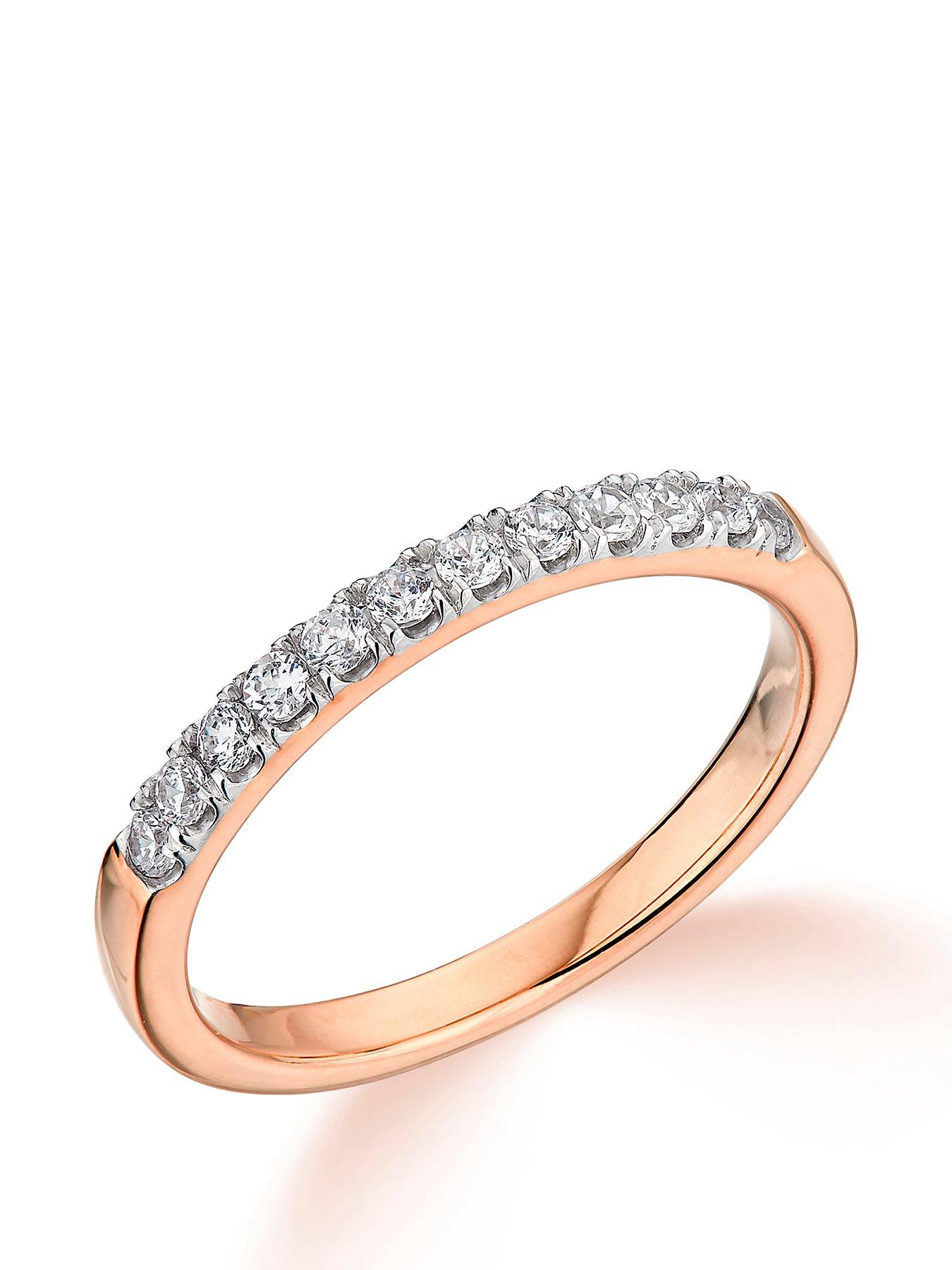 The Love Collection 9ct Rose Gold 0.25ct Diamond micro setting eternity ring