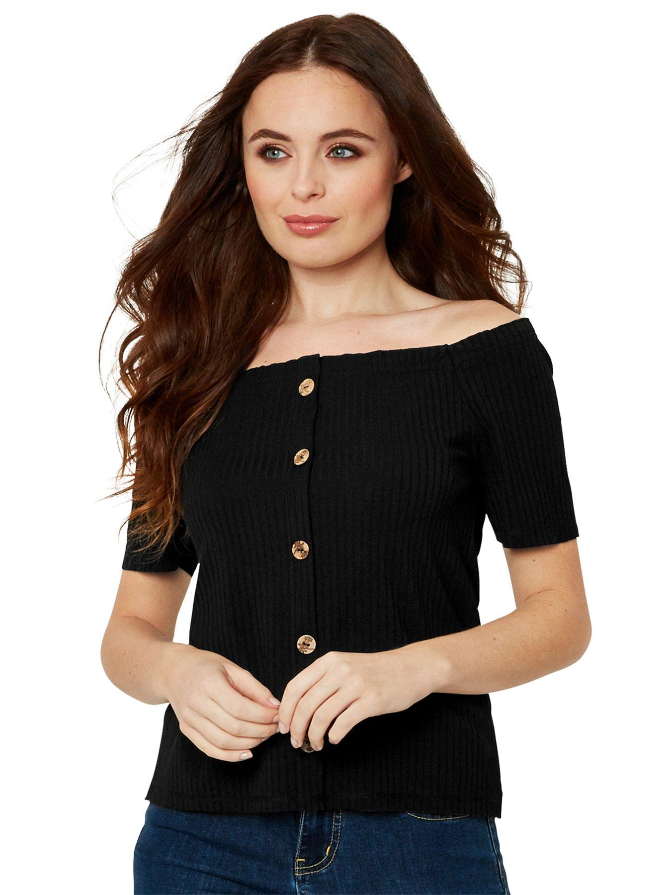 Joe Browns Womens Off The Shoulder Ribbed Top