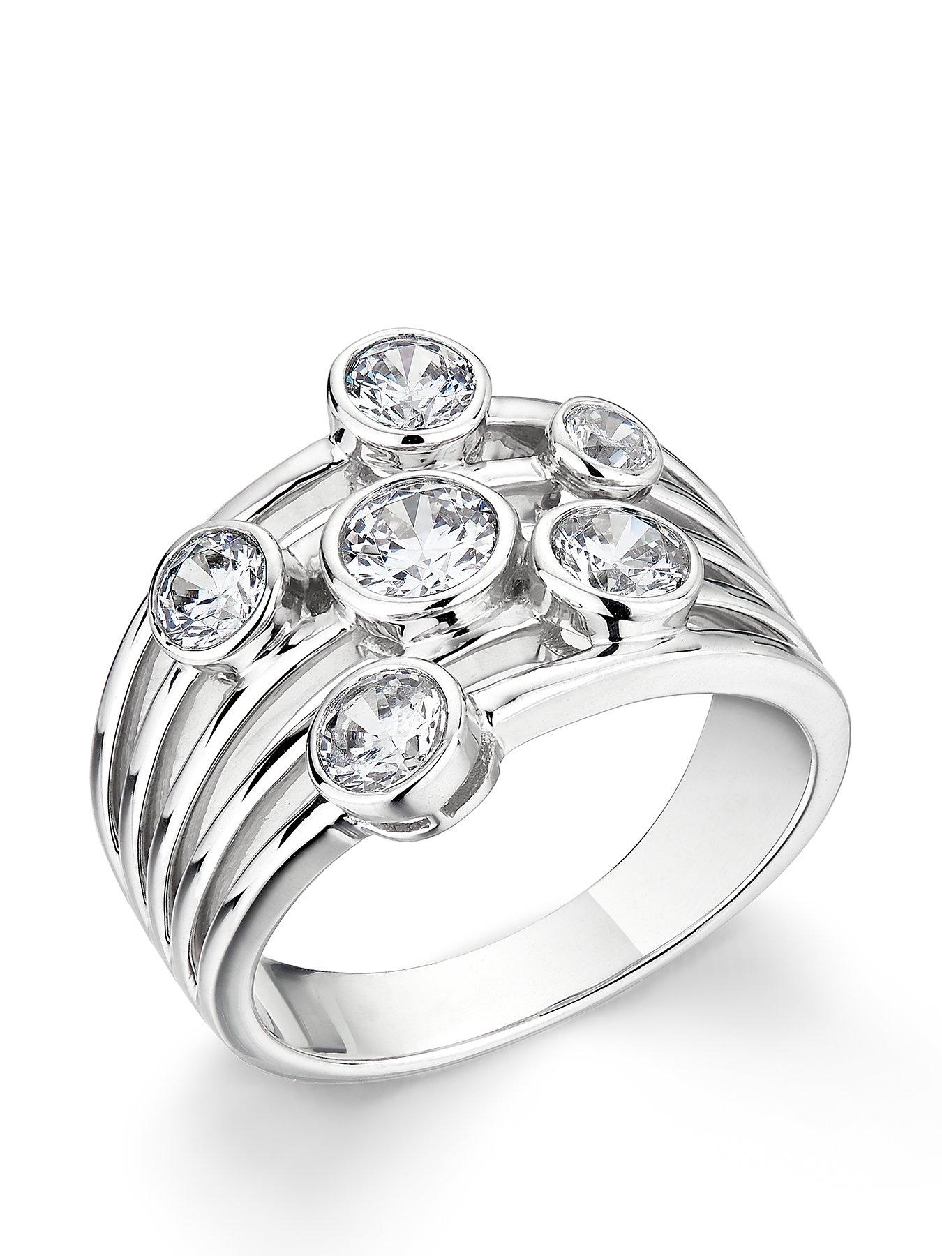 Love DIAMOND 9K White Gold 1.00Ct Bubble Diamond Ring
