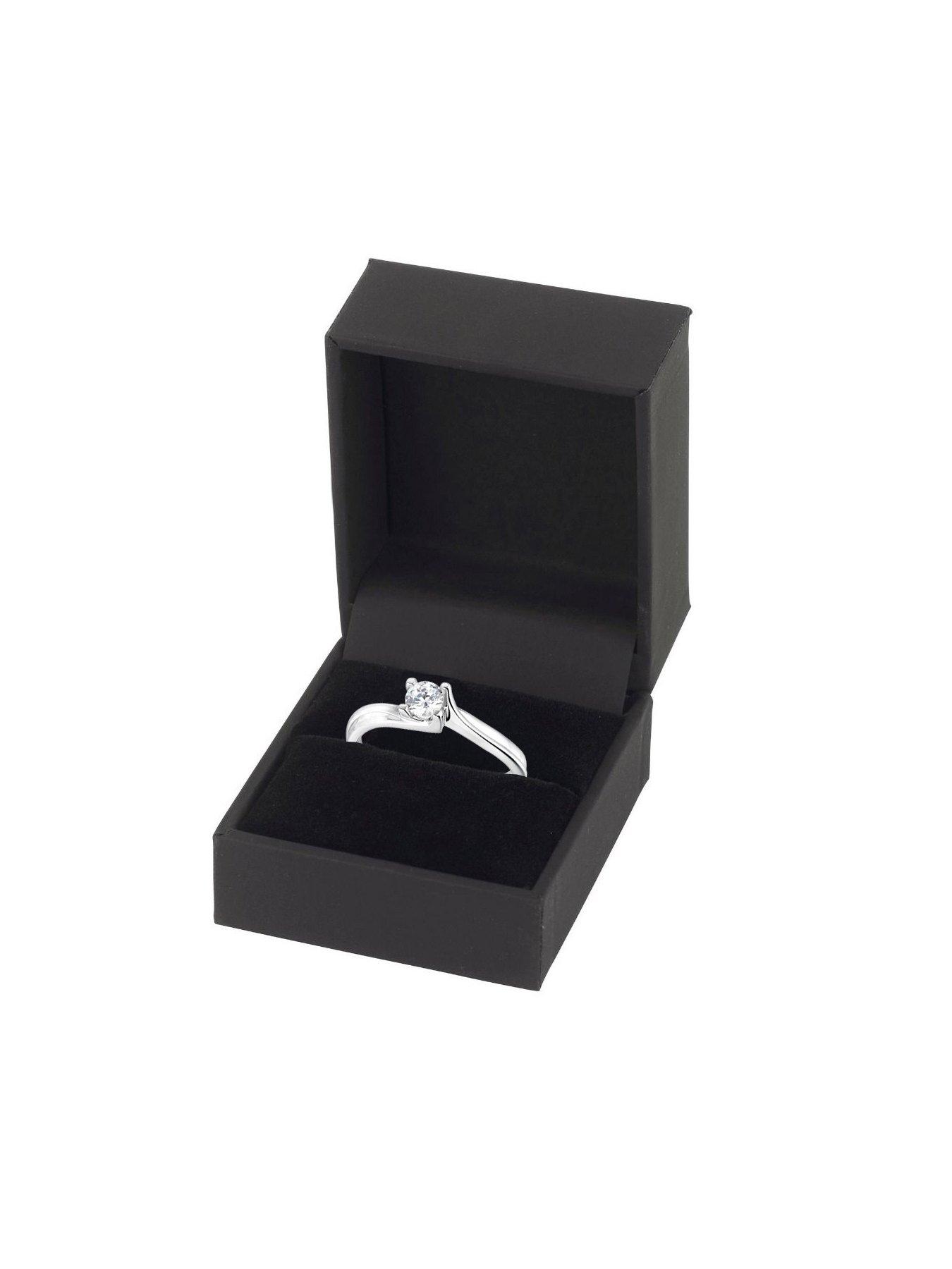 Image 4 of 4 of Love DIAMOND 9ct White Gold 4 Claw Twist Design 0.25ct Diamond Solitaire Ring