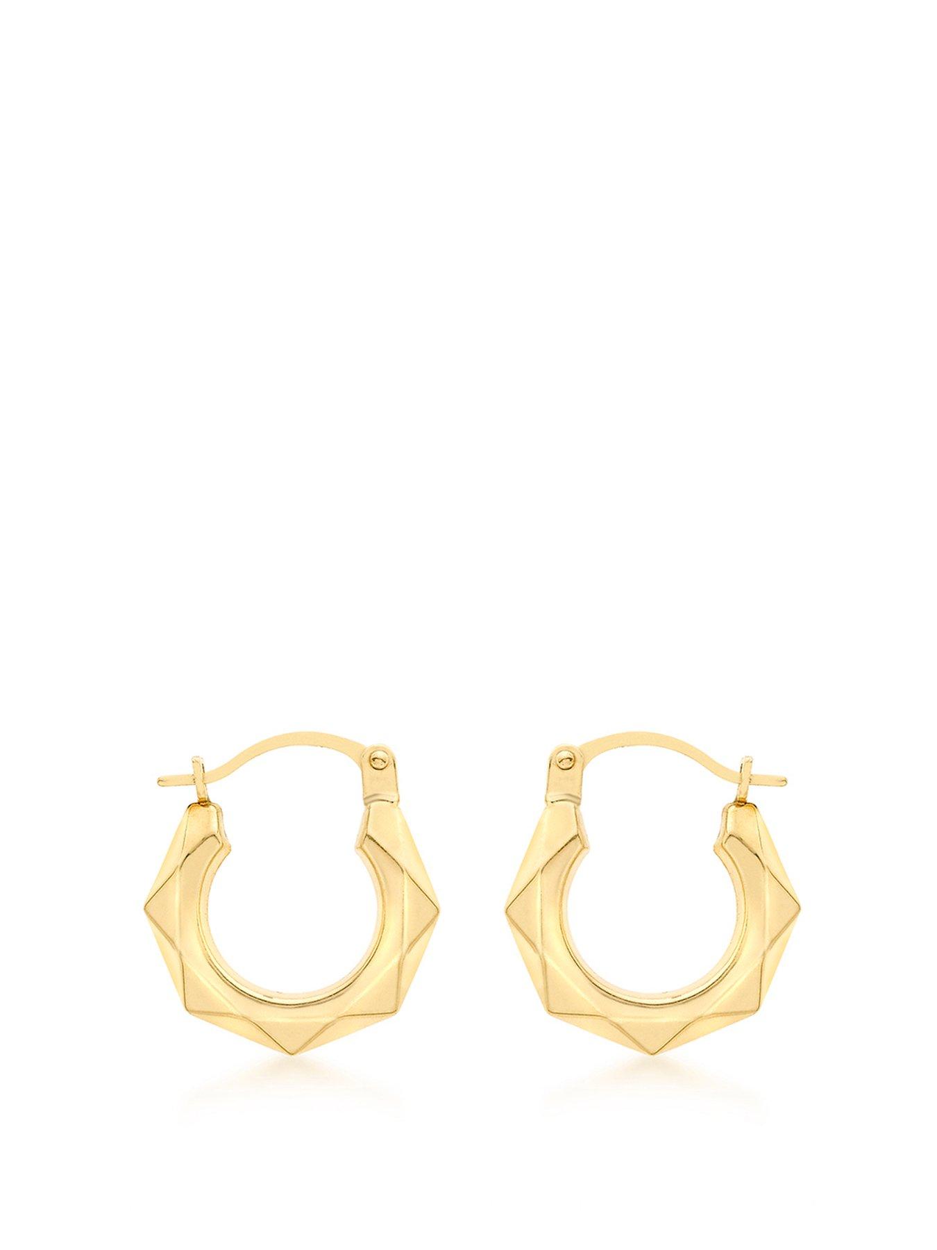 Hexagon hoop deals earrings gold